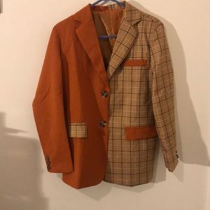 Two Tone Plaid Blazer